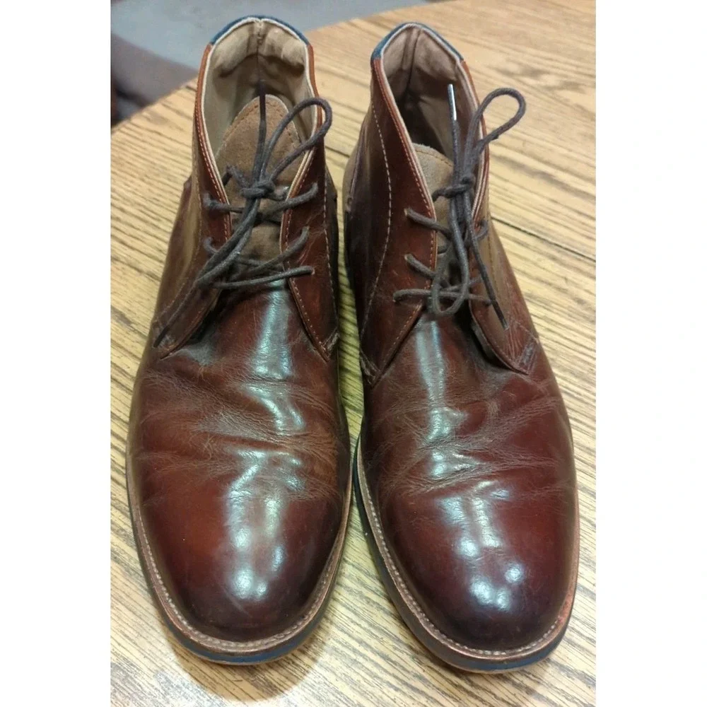 Aldo‎ Men's Size 11 Lace Up Brown Burgundy Blue Ankle Leather Dress Boots